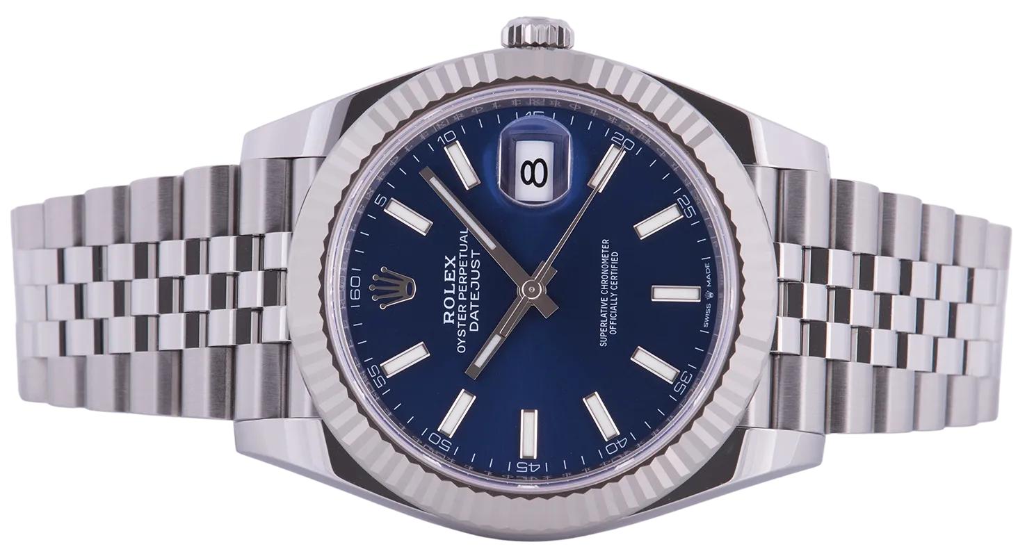 Rolex Datejust 41 Blue Fluted Jubilee 126334-0002